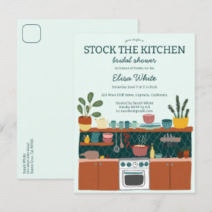 STOCK THE KITCHEN Brautparty Cute INDIVIDUELL Einladungspostkarte