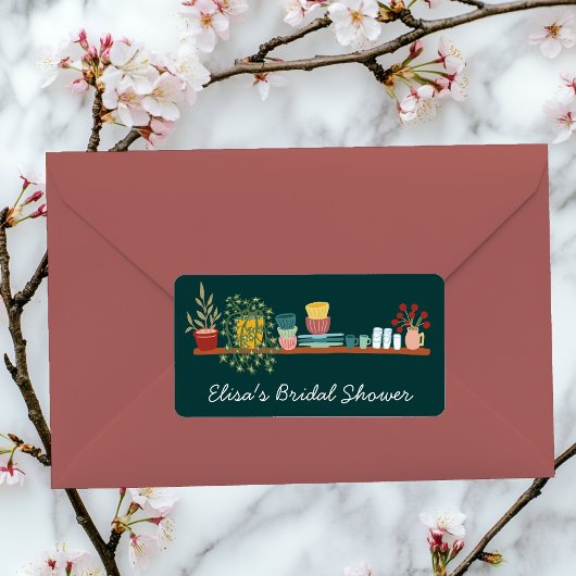 STOCK THE KITCHEN Bridal Shower CUSTOM Cute Adressaufkleber