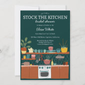 STOCK THE KITCHEN Bridal Shower Cute CUSTOM Einladung (Vorderseite)