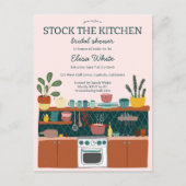 STOCK THE KITCHEN Bridal Shower Cute CUSTOM Einladungspostkarte (Vorderseite)
