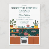 STOCK THE KITCHEN Bridal Shower Cute CUSTOM Einladungspostkarte (Vorderseite)