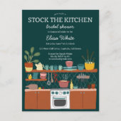 STOCK THE KITCHEN Bridal Shower Cute CUSTOM Einladungspostkarte (Vorderseite)