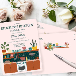 STOCK THE KITCHEN Bridal Shower Cute CUSTOM Einladungspostkarte