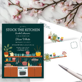 STOCK THE KITCHEN Bridal Shower Cute CUSTOM Einladungspostkarte