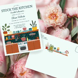 STOCK THE KITCHEN Bridal Shower Cute CUSTOM Einladungspostkarte