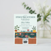 STOCK THE KITCHEN Bridal Shower Cute CUSTOM Einladungspostkarte (Stehend Vorderseite)