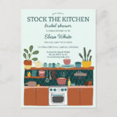 STOCK THE KITCHEN Bridal Shower Cute CUSTOM Einladungspostkarte (Vorderseite)