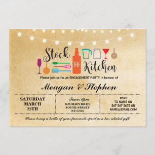 Stock The Kitchen Engagement Party Paare Dusche Einladung