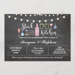 Stock The Kitchen Engagement Party Paare Dusche Einladung