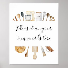 Stock the Kitchen Leave Your Recipe Cards Here Poster