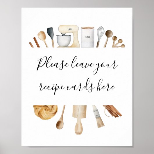 Stock the Kitchen Leave Your Recipe Cards Here Poster (Vorne)