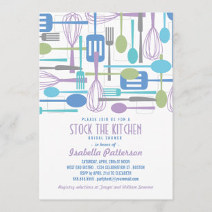 Stock the Kitchen Retro Style Brautparty Einladung