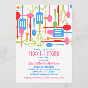 Stock the Kitchen Retro Style Brautparty Einladung