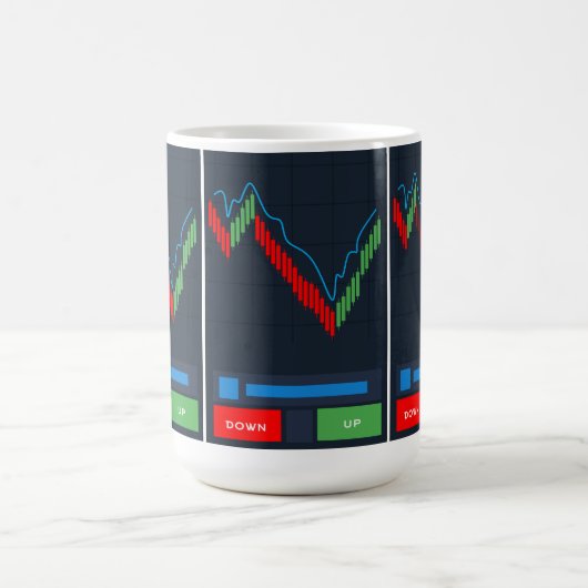 Stock Trading Kaffee Tasse mit Candlestick Chart (Mittel)