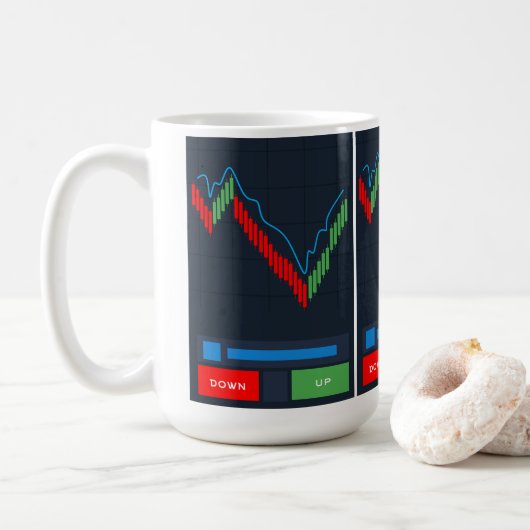 Stock Trading Kaffee Tasse mit Candlestick Chart (Mit Donut)