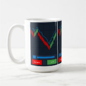 Stock Trading Kaffee Tasse mit Candlestick Chart (Links)