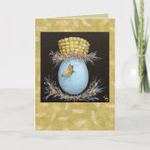 Stockei mit Maiskolben-Hutkarte Karte (Vorderseite)