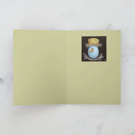 Stockei mit Maiskolben-Hutkarte Karte (Innenseite)