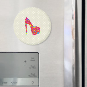 Stöckelschuhe, Stiletto, Pumps, Blume, rote Schuhe Magnet