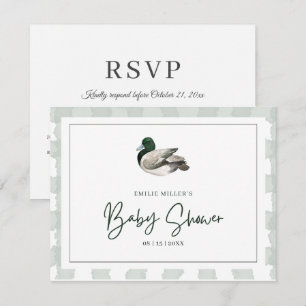 Stockente-Baby-Party Geschenke neutral Grün RSVP Karte