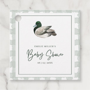 Stockente Baby Shower Geschlechtsneutral Grün Geschenkanhänger