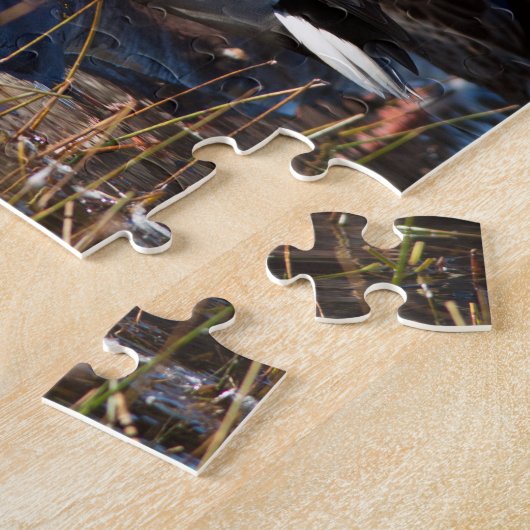 Stockente duckt Tier-Foto Puzzle (Seite)