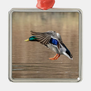 Stockente im Flug Ornament Aus Metall