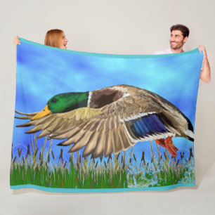 Stockente im Flug Wildlife Fleecedecke
