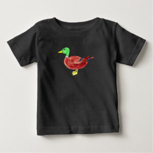 Stockente mit grünem Kopf in Aquarell Baby T-shirt