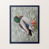 Stockente Wildente auf gefrorenem See Puzzle (Vertikal)