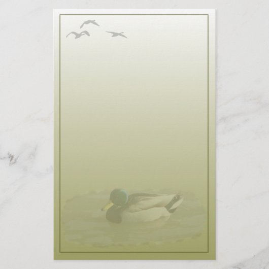 Stockenten-Drake-Gewohnheits-Briefpapier Briefpapier (Vorderseite)