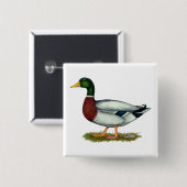 Stockenten-Ente Drake Button (Vorne & Hinten)