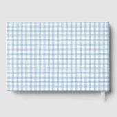 Stockenten-Entenkissen-Babyparty mit blauem Gingha Gästebuch (Rückseite)