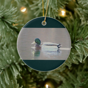 Stockenten-Foto-Ornament  Keramik Ornament