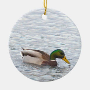 Stockenten-Foto-Ornament  Keramik Ornament