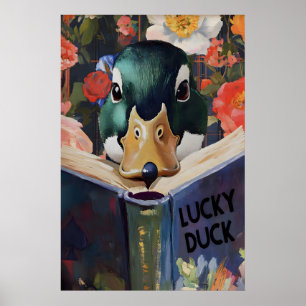 Stockenten-Glückskunstprint Whimsical Natur Vogel Poster