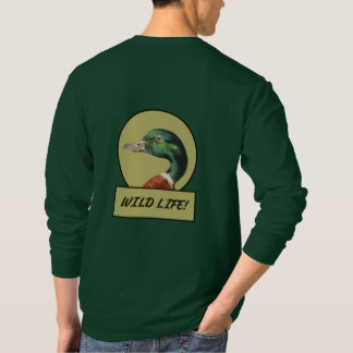 Stockenten-Kopf Waldgrünes Langarm-T-Shirt T-Shirt