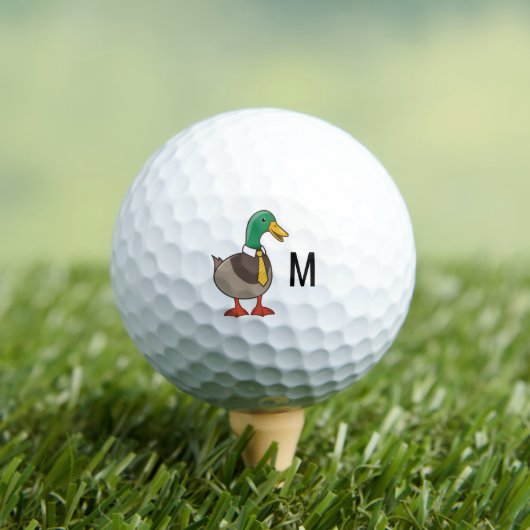 Stockenten-Krawatte Monogramm Initiale Golfball (Insitu T-Shirt)