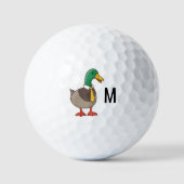 Stockenten-Krawatte Monogramm Initiale Golfball (Vorderseite)