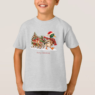 Stockenten-Schlittenjunge-T-Shirt T-Shirt