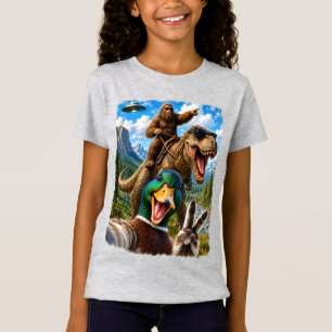 Stockenten-Selfie Bigfoot T Rex UFO Lustige Gesche T-Shirt