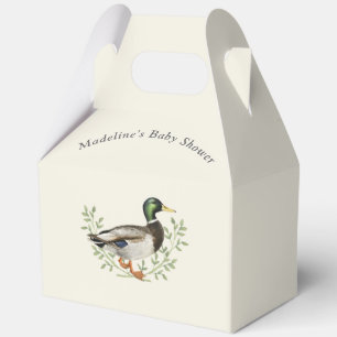 Stockentenente Elfenbein Grün Vintage Babyparty Geschenkschachtel