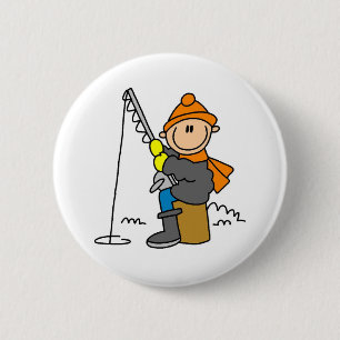 Stockfigur Eisangeln Button