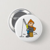 Stockfigur Eisangeln Button (Vorne & Hinten)