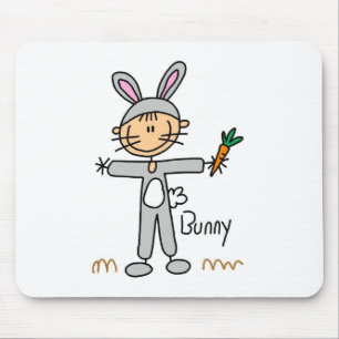 Stockfigur in Hasenanzug-Mauspad Mousepad