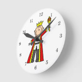 Stockfigurenkönig Runde Wanduhr (Winkel)