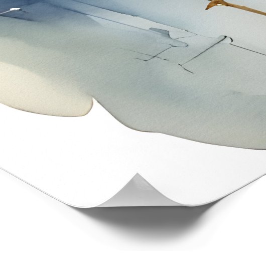 Stockholm Aquarellkunst Poster (Ecke)