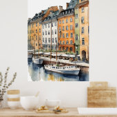 Stockholm Aquarellkunst Poster (Küche)