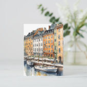 Stockholm Aquarellkunst Postkarte (Stehend Vorderseite)
