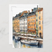 Stockholm Aquarellkunst Postkarte (Vorne/Hinten)